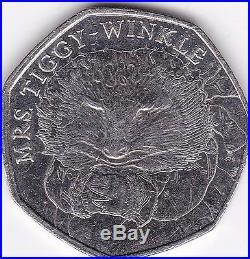50PCoin Mrs Tiggy-Winkle. Beatrix Potter 50p Coin Mrs Tiggy Winkle