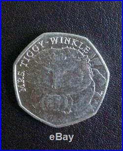 50p Coin Mrs. Tiggy-Winkle (Rare) Circulated