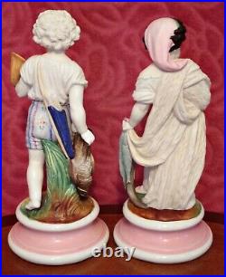 A Pair of Antique Very Rare German Porcelain Figurines, 19th Century