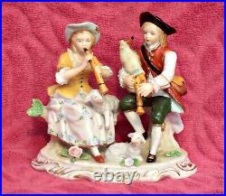 Antique German'Sitzendorf' Porcelain Group Figurine