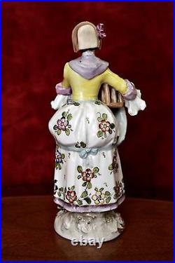 Antique German'Sitzendorf' Porcelain Lady Figurine
