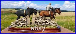 BORDER FINE ARTS'COMING HOME' FARMER AND HEAVY HORSES 1985 signed by Judy boyt