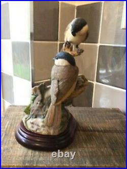 BORDER FINE ARTS WILLOW TITS ON PLYNTH 1980 Ltd Ed No 186 of 850. 20 cms Tall