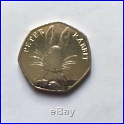 Beatrix Potter 2016 Peter Rabbit Half Whisker Mint Error 50p Collectable VGC