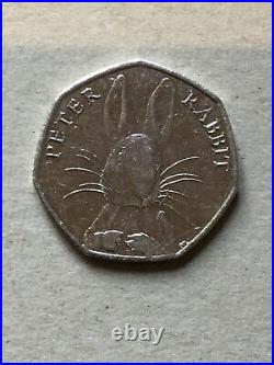 Beatrix Potter Peter Rabbit 50p Coin, Half Whisker 2016 Good Used Condition