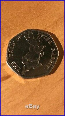 Beatrix Potter The Tale Of Peter Rabbit 50p Fifty Pence Coin 2017 very rare