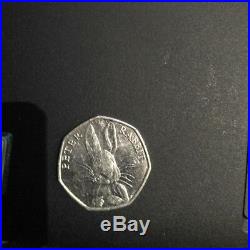 Beatrix potters Peter Rabbit uncirculated rare 2016 fifty pence 50p silver coin