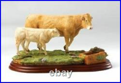 Border Fine Arts A9776 Blonde DAquitaine Cow & Calf