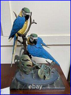 Border Fine Arts Blue and Gold Macaws B0327 Excellent Boxed LE 29/950