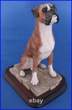 Border Fine Arts Boxer Dog Large Figurine Signed M Turner Made In Scotland