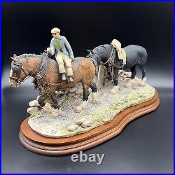 Border Fine Arts'Coming Home' (JH9A) Two Stable Horses Large Model VGC 1985