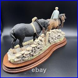 Border Fine Arts'Coming Home' (JH9A) Two Stable Horses Large Model VGC 1985