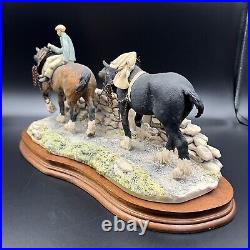 Border Fine Arts'Coming Home' (JH9A) Two Stable Horses Large Model VGC 1985