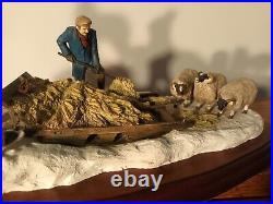 Border Fine Arts'Emergency Rations' Horse, Farmer And Sheep Model No A2140