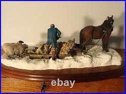 Border Fine Arts'Emergency Rations' Horse, Farmer And Sheep Model No A2140