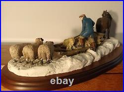 Border Fine Arts'Emergency Rations' Horse, Farmer And Sheep Model No A2140