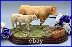 Border Fine Arts Farming Today Blonde D'Aquitaine Cow & Calf A9776 Figure