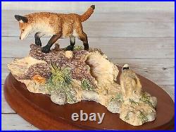 Border Fine Arts Fox Outfoxed FT02 Rare Fox & Rabbit Figurine by D. Walton 1995