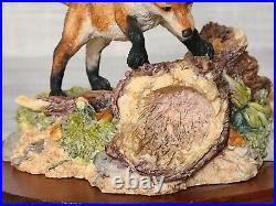 Border Fine Arts Fox Outfoxed FT02 Rare Fox & Rabbit Figurine by D. Walton 1995