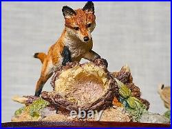 Border Fine Arts Fox Outfoxed FT02 Rare Fox & Rabbit Figurine by D. Walton 1995