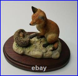 Border Fine Arts Fox and Hedgehog. Hand made in Scotland
