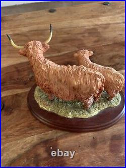 Border Fine Arts Highland Cow And Calf 167 1195 Made In Scotland