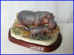 Border Fine Arts Hippo & Baby Wild World Series A2741 BFA Enesco 2005