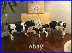 Border Fine Arts Holstein Friesian. Cattle Cow, Calf, And Bull Boxed