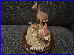 Border Fine Arts'In a Sunny Glade' BO255 Figurine of Deer and Young 17cm Tall