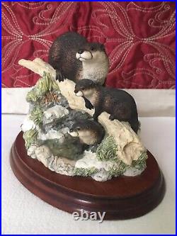 Border Fine Arts Limited Edition Late Thaw by Ayres MTR07 1994 1979/2000 Otters