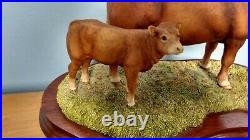 Border Fine Arts'Limousin Cow And Calf' Style One Model No L157 Ltd Ed1094/1500