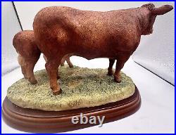 Border Fine Arts'Limousin Cow and Calf' Ornament. In Box