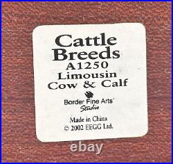 Border Fine Arts'Limousin Cow and Calf' Ornament. In Box