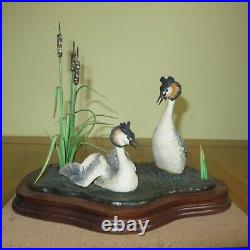 Border Fine Arts Original Sculpture Great Crested Grebes courting