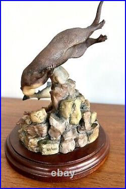 Border Fine Arts Otter And Salmon L54 Limited Edition Signed EW