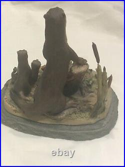 Border Fine Arts Rare D. Geenty Otter Scene Limited Edition 28/850 Lovely Piece
