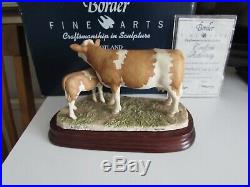 Border Fine Arts SIMMENTAL COW & CALF Ltd Ed 605/1500