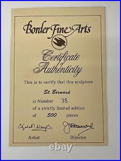 Border Fine Arts Saint Bernard Dog Limited Edition 35 of 500 with certificate