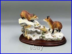 Border Fine Arts Scotland Cool Reception B0092 Foxes in Snow Figure