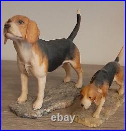 Border Fine Arts Two Beagle Dogs by Ray Ayres Vgc no box