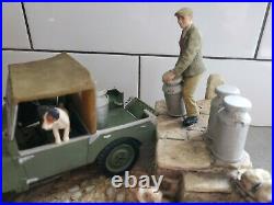 Border Fine Arts large limited edition. Farmer putting out the milk. Landrover