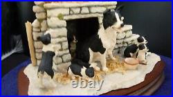 Border fine arts, Jocks Pride Collie & Puppies signed Ayres 1985 JH5