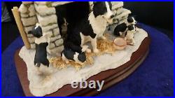 Border fine arts, Jocks Pride Collie & Puppies signed Ayres 1985 JH5