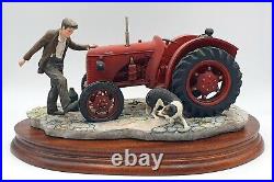 Border fine arts figurine Kick start Farmer & tractor with dog Mint/boxed