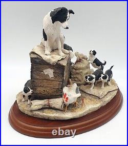 Border fine arts figurine Out of harm's way Collie dog & puppies Mint/boxed