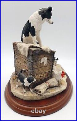 Border fine arts figurine Out of harm's way Collie dog & puppies Mint/boxed