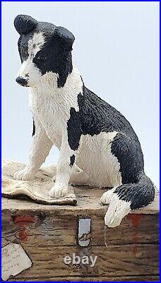 Border fine arts figurine Out of harm's way Collie dog & puppies Mint/boxed