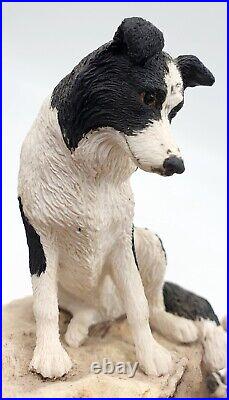 Border fine arts figurine Out of harm's way Collie dog & puppies Mint/boxed