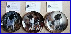 Danbury Mint The Springer Spaniel plates by John Trickett with COA X12