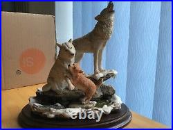 Ensco. Bfa. Country Artists. Wolves. Signs Of Spring A Wolf Family, Stream, Pup